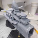 3Dプリンター 1/1200 ムサイ改型ワルキューレ 製作日誌（25日目）艦橋部分の組立て