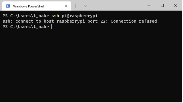 Raspberry OSにWindows10からSSH接続する際に「Connect to host port 22 connection refused」が表示される場合の対処法