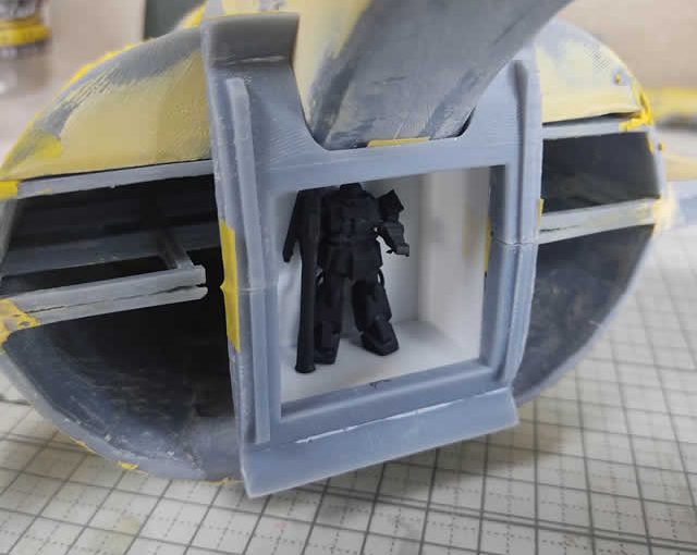 3Dプリンター ムサイ改型ワルキューレ 製作日誌（35日目）モビルスーツデッキの工作