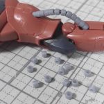 1/144 HG改造 MS-06F ガルマ・ザビ専用ザク製作日誌（7日目）脚部の後ハメ加工と動力パイプのアップグレード