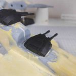 3Dプリンター ムサイ改型ワルキューレ 製作日誌（45日目）主砲の取付とサーフェイサー塗装