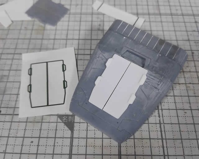 3Dプリンター ムサイ改型ワルキューレ リメイク日誌（５日目）ハッチのプラ板工作