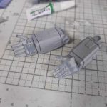3Dプリント 1/144 高速起動型ザク製作日誌（17日目）両腕パーツのディテールアップ