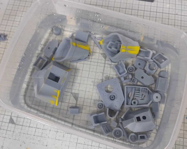 3Dプリント 1/144 サイコミュ試験型ザク製作日誌（19日目）パーツの洗浄