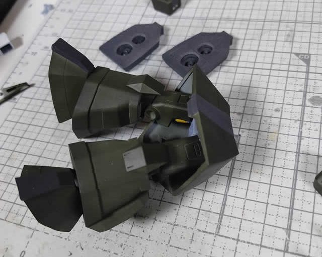 3Dプリント 1/144 サイコミュ試験型ザク製作日誌（28日目）脚部の組立て