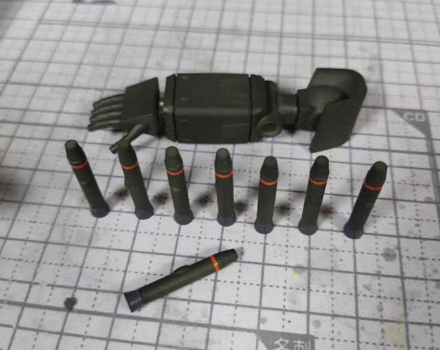 3Dプリント 1/144 サイコミュ試験型ザク製作日誌（35日目）腕パーツのデカール貼り