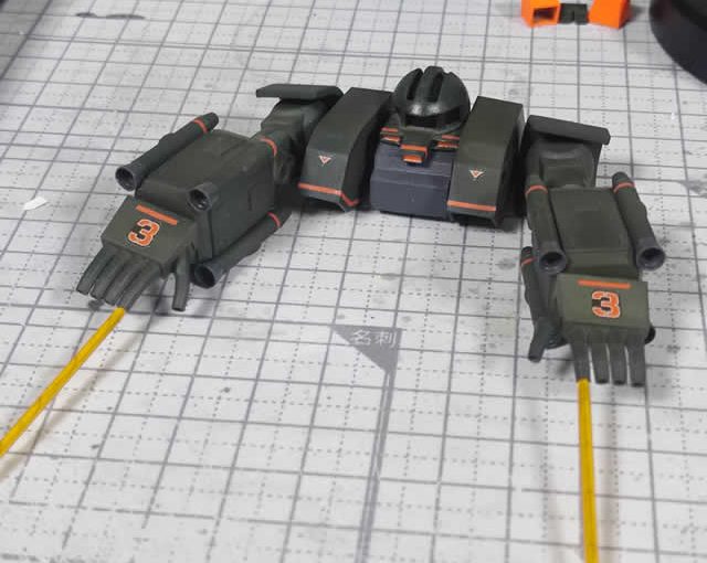 3Dプリント 1/144 サイコミュ試験型ザク製作日誌（37日目）腕部パーツのデカール貼り