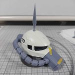 3Dプリント ザクヘッドを改造してグフヘッド製作日誌（5日目）マ・クベ専用のアンテナブレード造形