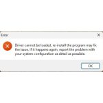 Windows11のサインイン後に［Driver cannot be loaded, re-install the program may fix the issue…］が表示される場合の対処法