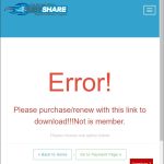 SubyShare ダウンロード時のエラー「Please purchase/renew with this link to download!!!Not is member.」について