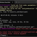 ffmpegの変換時に［Could not find codec parameters for stream 0 (Video: png, none)］が表示される