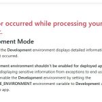 ASP.NET Core Webアプリで［An error occurred while processing your request］が表示された場合の対処法