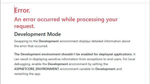 ASP.NET Core Webアプリで[An error occurred while processing your request]が ...