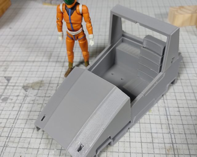 3Dプリント 地球連邦軍 08V-SP バギー 製作日誌（8日目）外装パーツの試作造形（２）