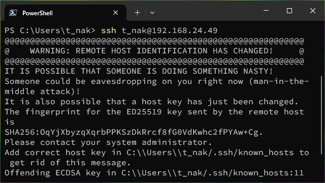 UbuntuにSSH接続する際に［REMOTE HOST IDENTIFICATION HAS CHANGED］が表示される場合の対処法