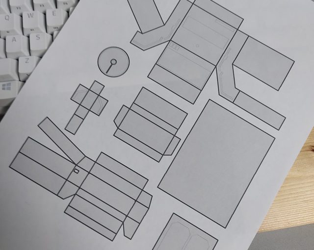 3Dプリント ホワイトベース 操縦ユニット 製作日誌（2日目）ペーパークラフトでサイズ確認