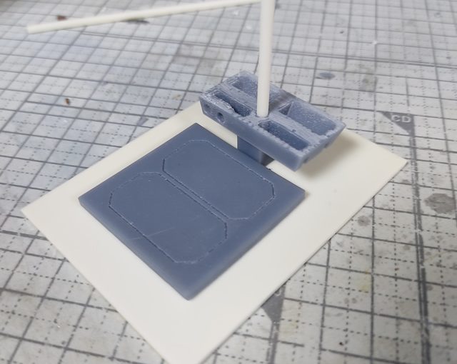 3Dプリント ホワイトベース 操縦ユニット 製作日誌（6日目）プラ板工作