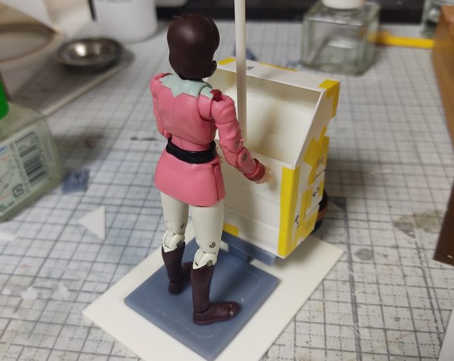 3Dプリント ホワイトベース 操縦ユニット 製作日誌（8日目）プラ板パーツの仮組み