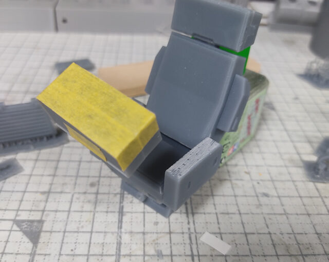 3Dプリント ホワイトベース ブリッジ製作日誌（9日目）オペレーターシートの試作造形